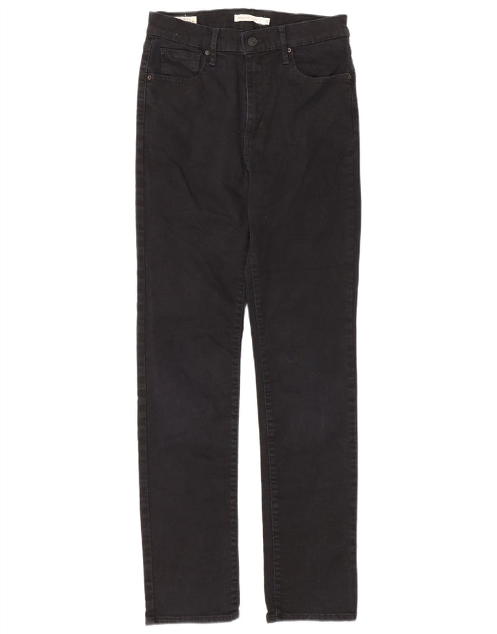 Levi's Dame 724 Højtaljede lige jeans W29 L32 sort bomuld