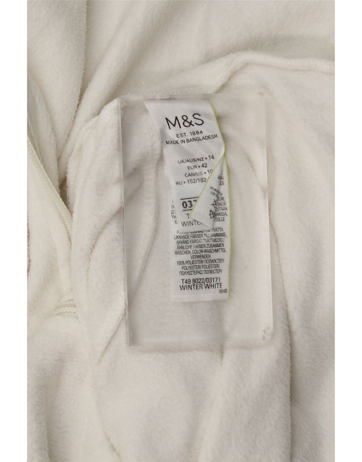 Marks & Spencer Fleecejakke til kvinder UK 14 Stor hvid polyester