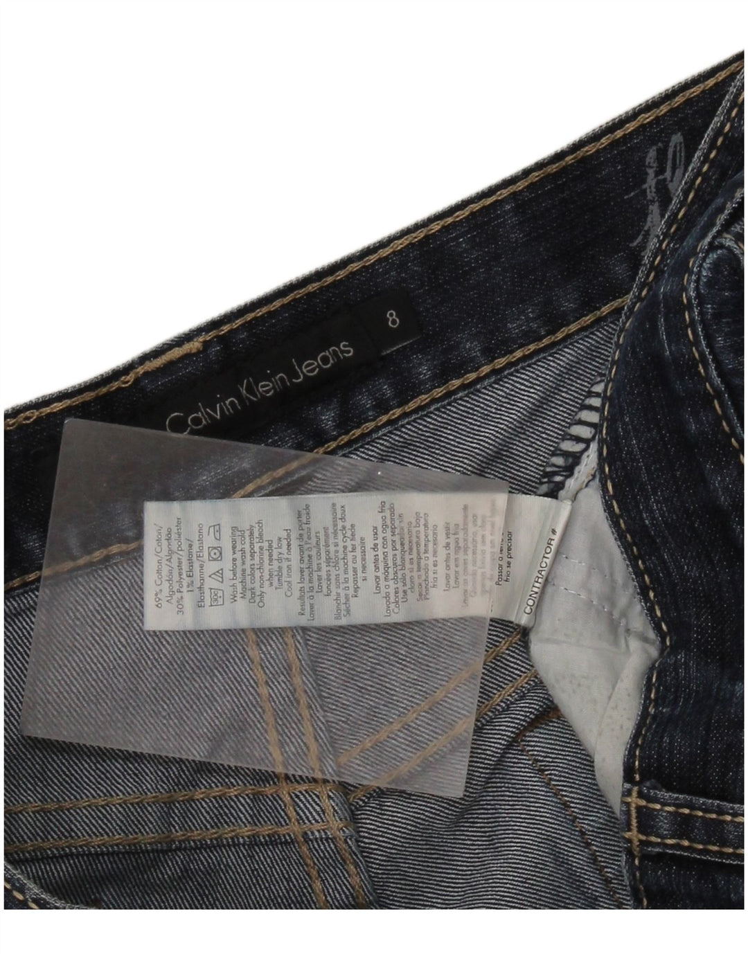 CALVIN KLEIN Dame Flared Jeans US 8 Medium W32 L31 Marineblå Bomuld