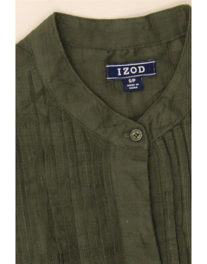 IZOD Womens Long Sleeve Blouse Top UK 10 Small Green Cotton Vintage Izod and Second-Hand Izod from Messina Hembry 