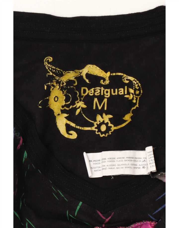 Desigual kvinders abstrakt mønster bluse Top UK 12 Medium Flerfarvet