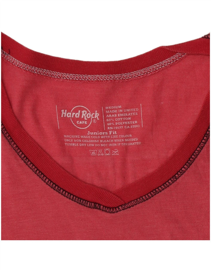 Hard Rock Cafe Kortærmet grafisk T-shirt top til kvinder DK 12 Medium Pink