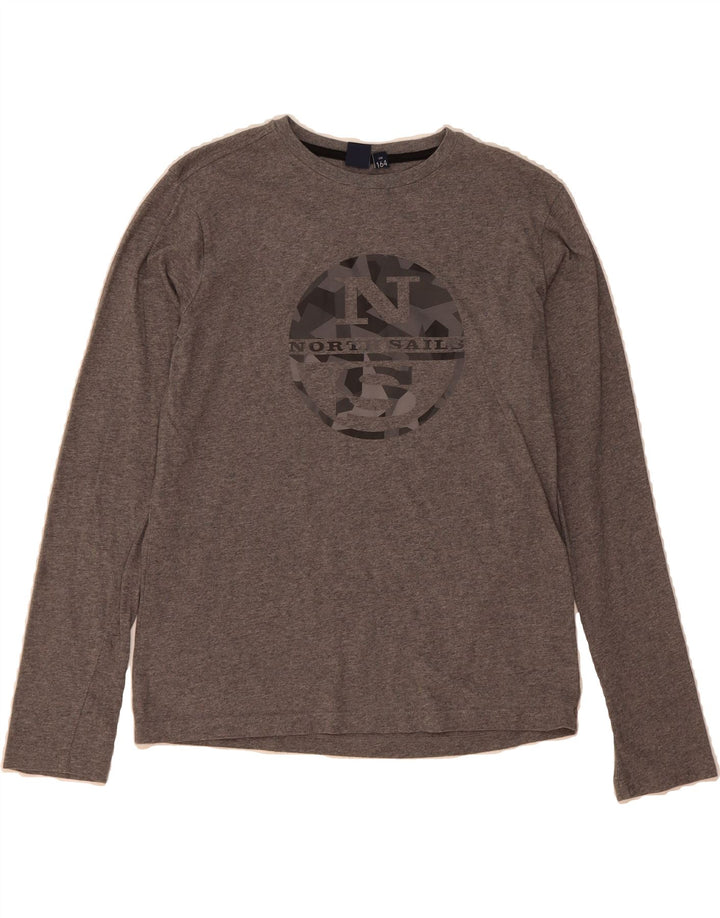 NORTH SAILS Boys Graphic Top Long Sleeve 13-14 Years Grey Cotton Vintage North Sails and Second-Hand North Sails from Messina Hembry 