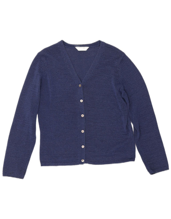 Marks & Spencer Dame Crop Cardigan Sweater UK 14 Large Navy Blue