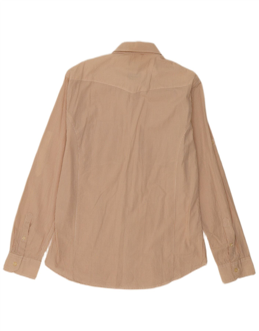 Carrera Herre Slim Fit Skjorte Stor Beige Gingham Bomuld