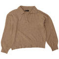 Marks & Spencer Dame Crop Polo Neck Jumper Sweater UK 14 Medium Beige