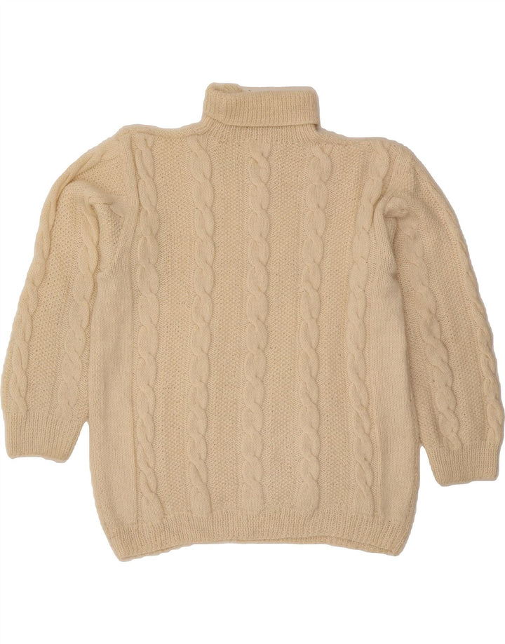 VINTAGE Womens Roll Neck Jumper Sweater UK 16 Large Off White Vintage Vintage and Second-Hand Vintage from Messina Hembry 