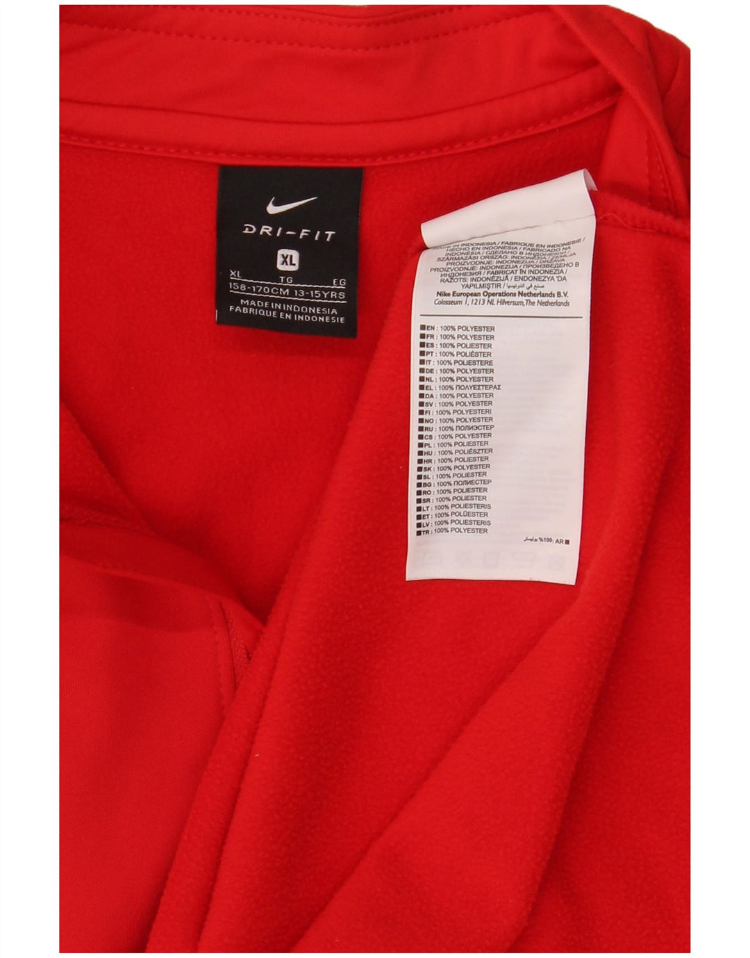 Nike Boys Dri Fit Pullover med lynlås-hals træningsdragt Top 13-14 år XL Rød