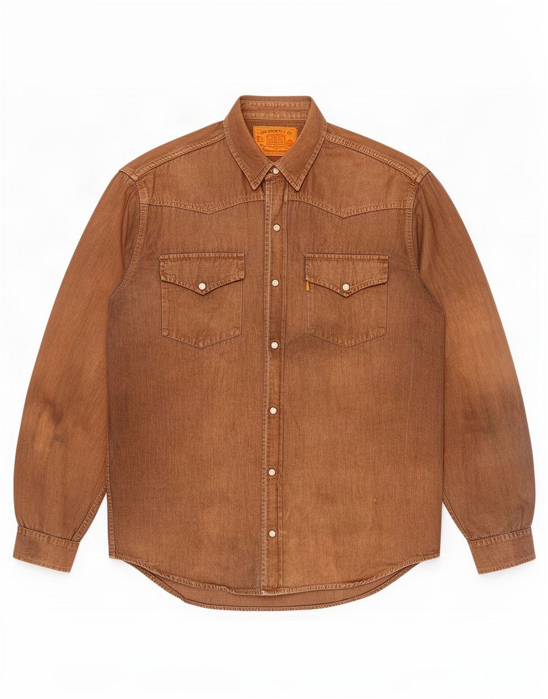 Levi's Denimskjorte til mænd, medium brun bomuld