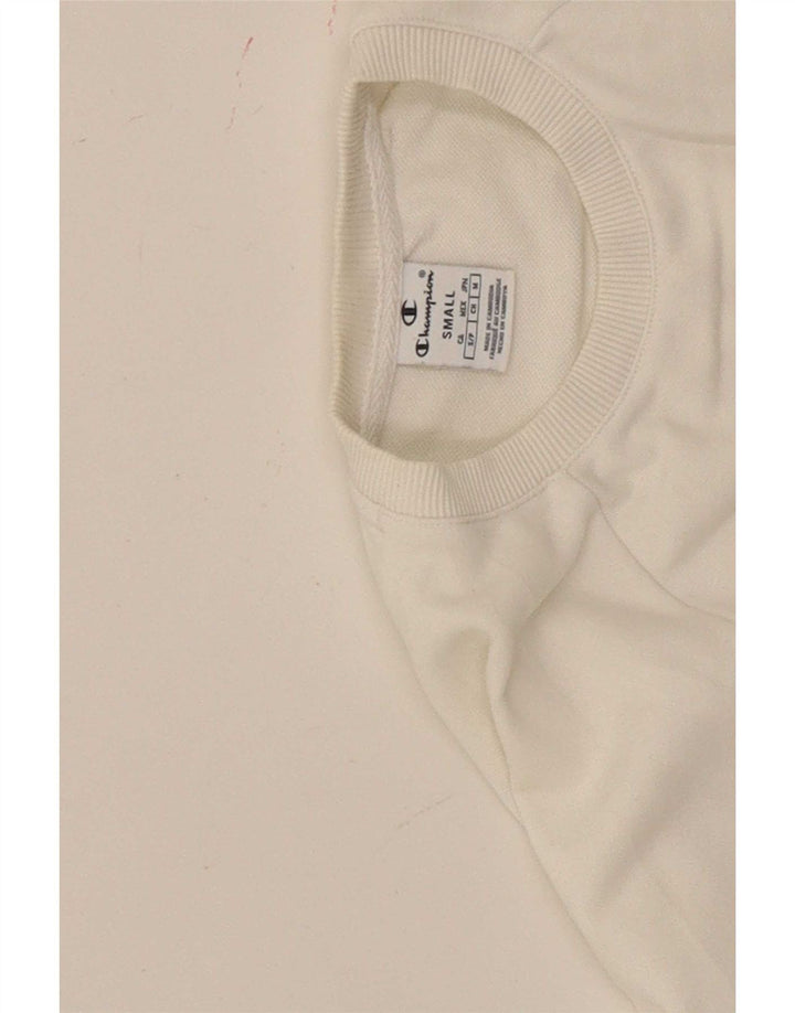 Champion Womens Oversized Crop Grafisk Top Langærmet UK 10 Small White