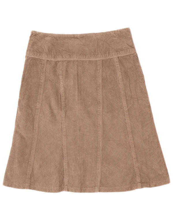 Benetton Damefløjlsnederdel IT 40 Small W29 Beige Bomuld