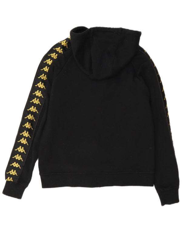 Kappa Dame Grafisk Oversized Hættetrøje Sweater UK 6 XS Sort Bomuld