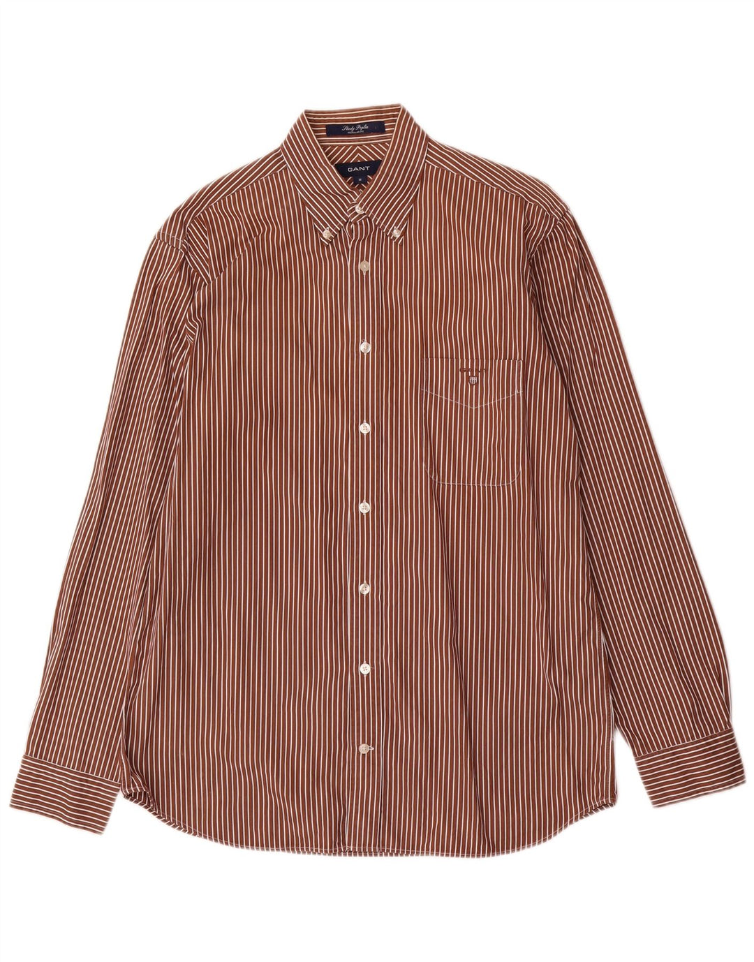 Gant herre Regular Fit skjorte medium brun stribet bomuld