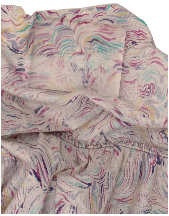 Vintage kvinders abstrakt mønster skjortekjole IT 52 2XL Flerfarvet