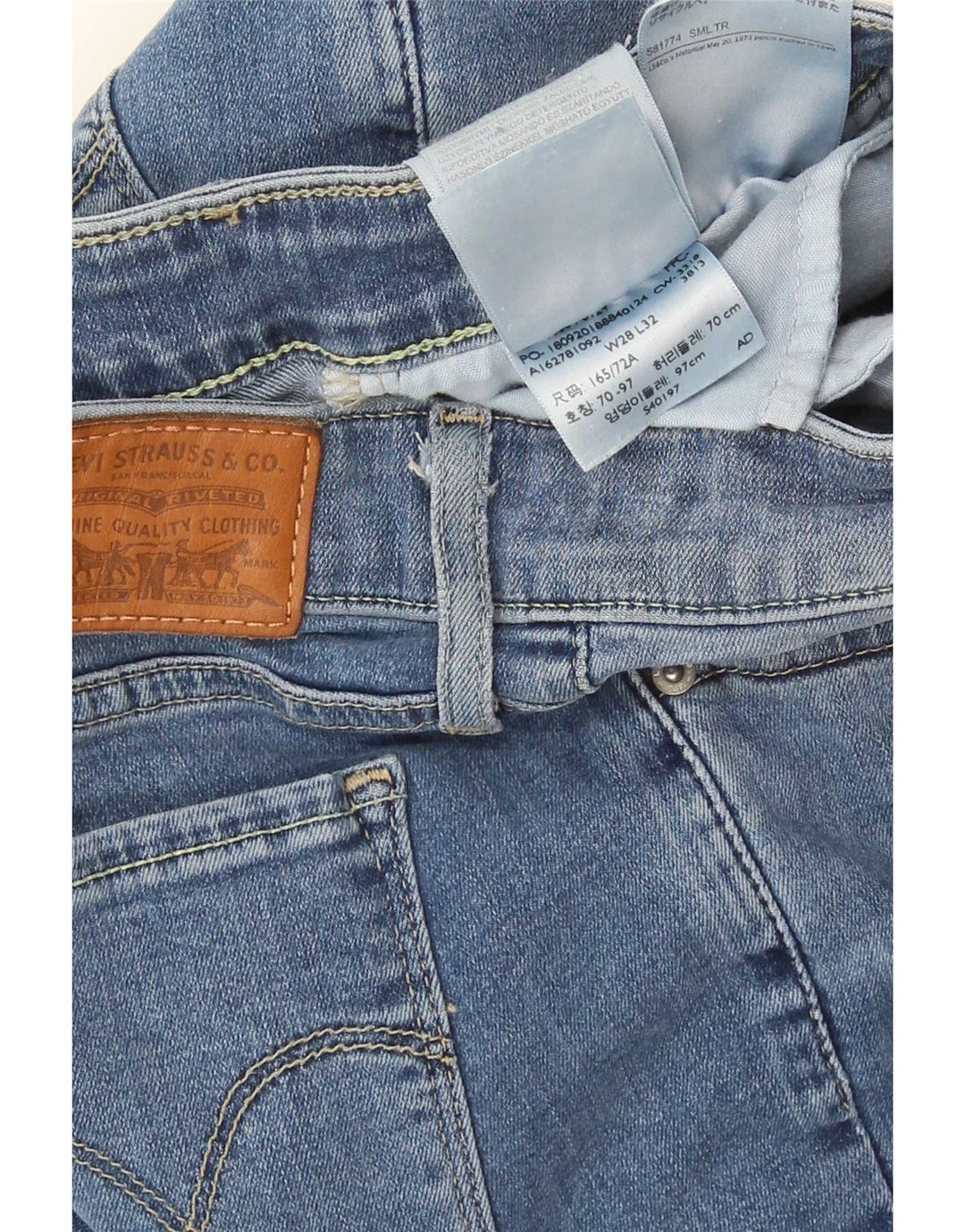 Levi's Dame 712 Slim Jeans W28 L32 Blå Bomuld