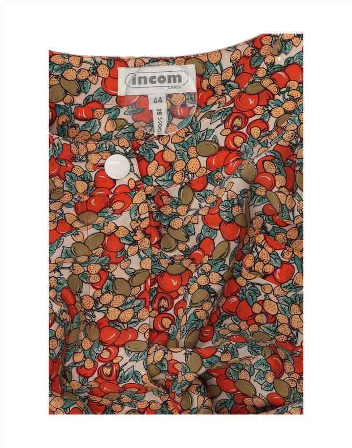 INCOM Womens Shift Dress IT 44 Medium Red Floral Silk Vintage Incom and Second-Hand Incom from Messina Hembry 