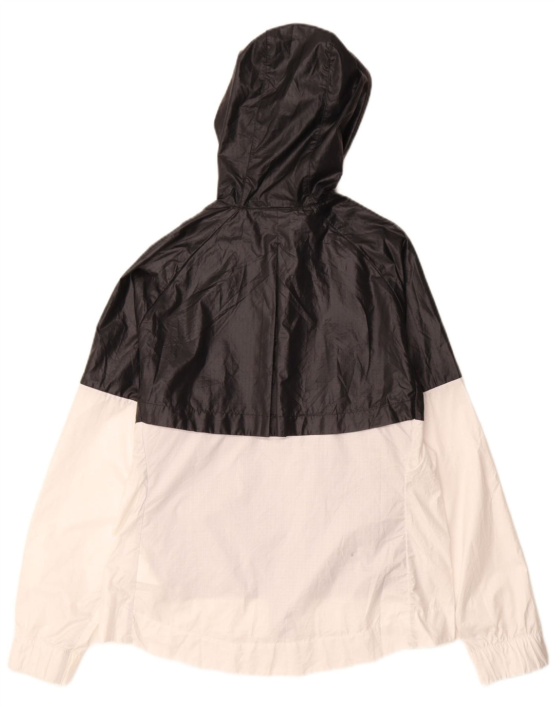 Nike Regnjakke med hætte til kvinder UK 16 Large Black Colourblock Polyester