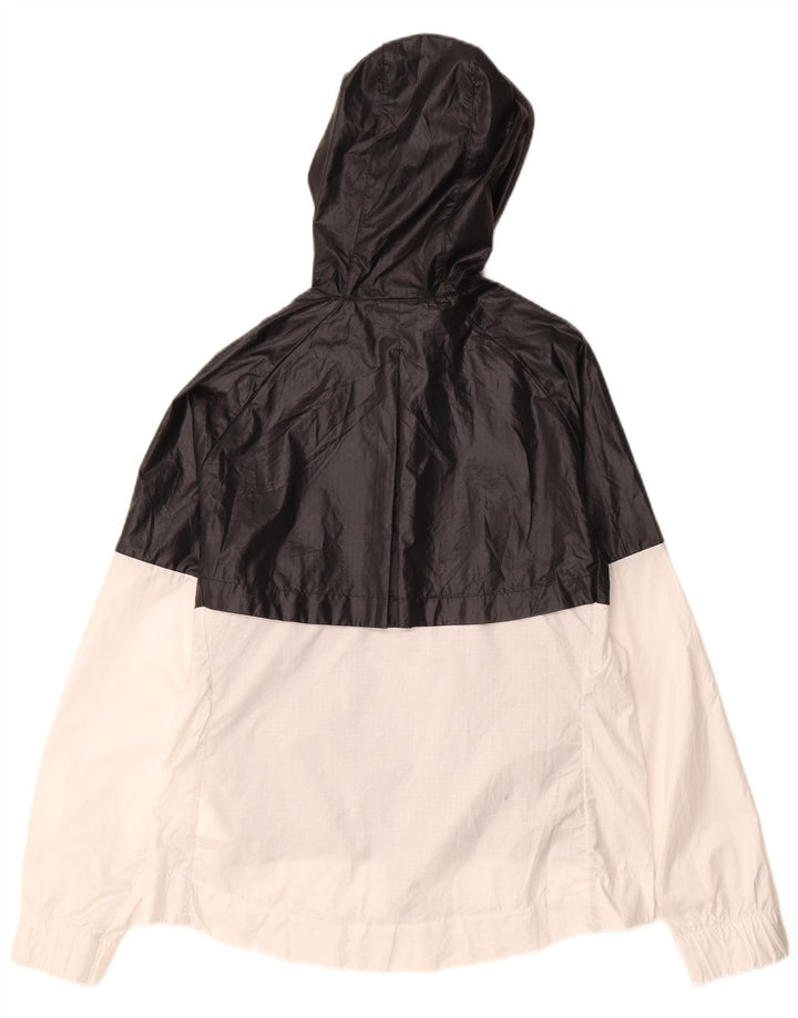 Nike Regnjakke med hætte til kvinder UK 16 Large Black Colourblock Polyester