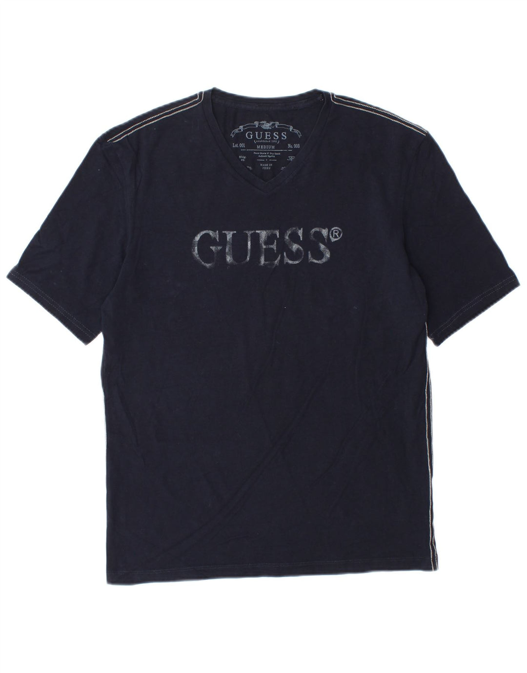 Guess Grafisk T-shirt til mænd, medium marineblå bomuld