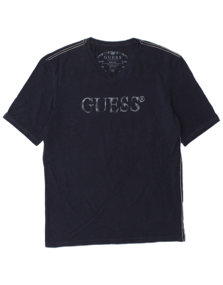 Guess Grafisk T-shirt til mænd, medium marineblå bomuld