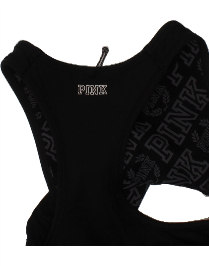PINK Womens Sport Bra Top UK 10 Small Black Vintage Pink and Second-Hand Pink from Messina Hembry 