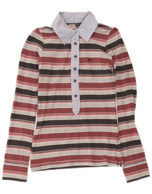 Tommy Hilfiger Grafisk Rugby Polo Shirt til kvinder UK 6 XS Flerfarvet