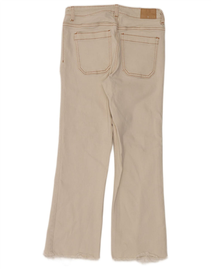 Zara Dame Bootcut Jeans W28 L26 Hvid Bomuld