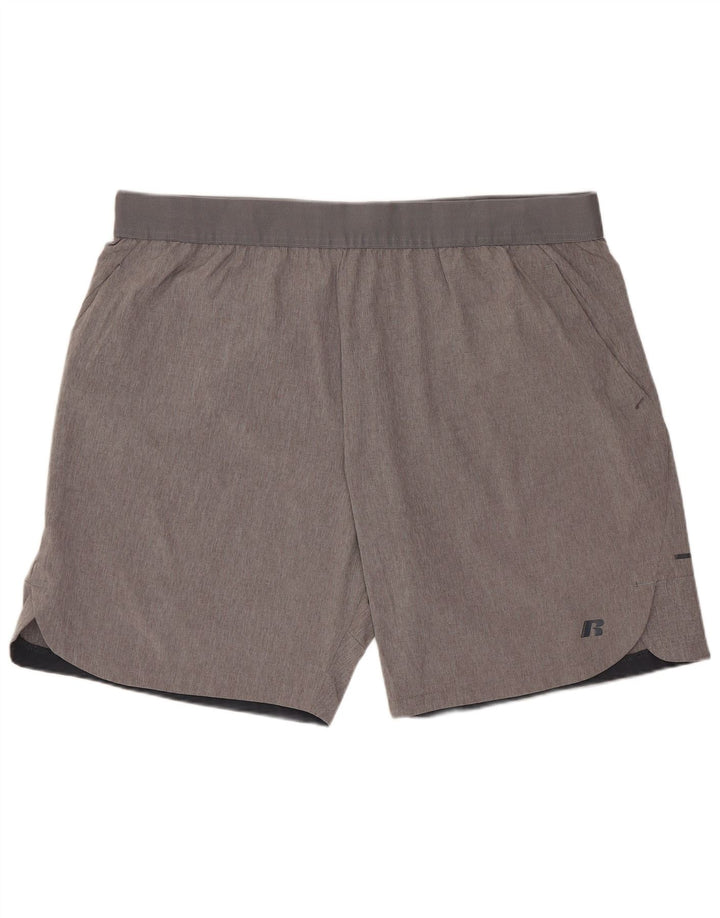 RUSSELL ATHLETIC Herre Dri-Power Sportshorts XL Grå Polyester