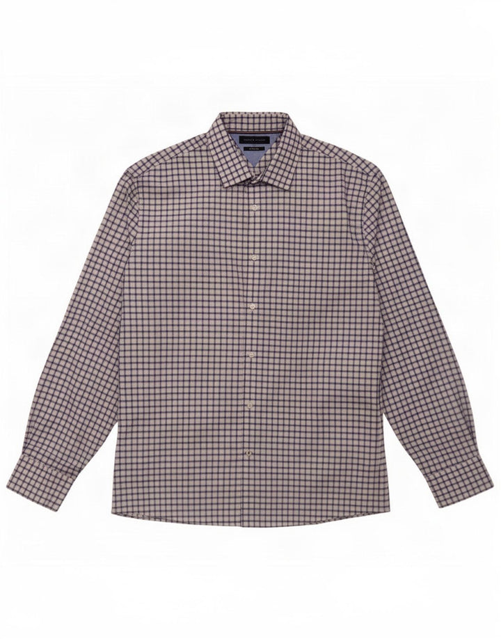Tommy Hilfiger Herreskjorte str. 16 1/2 Stor hvid ternet bomuld