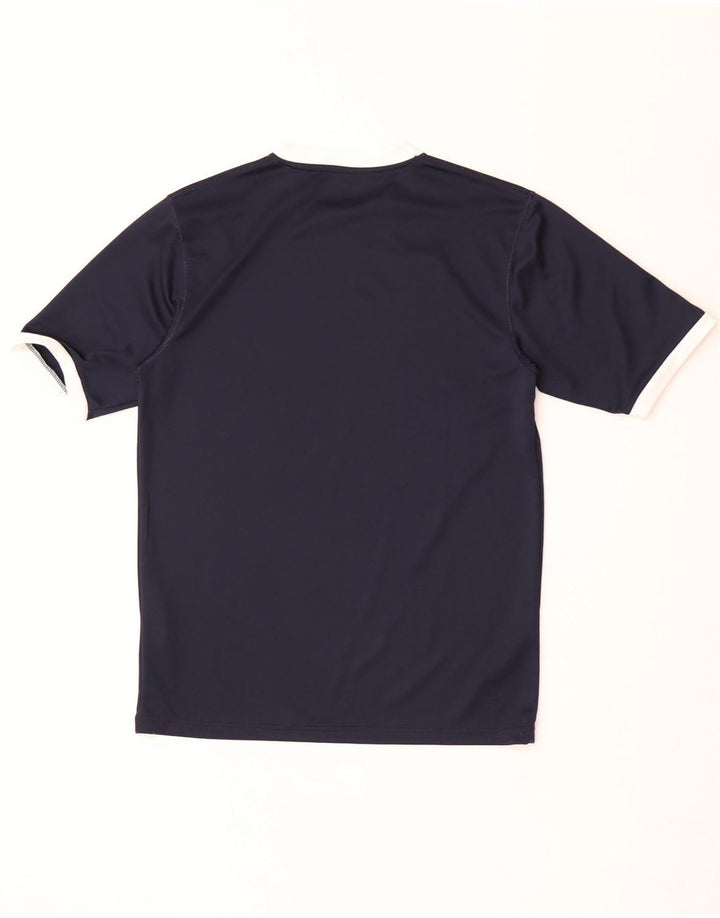 Umbro Herre T-Shirt Top Small Navy Blue Colourblock Polyester