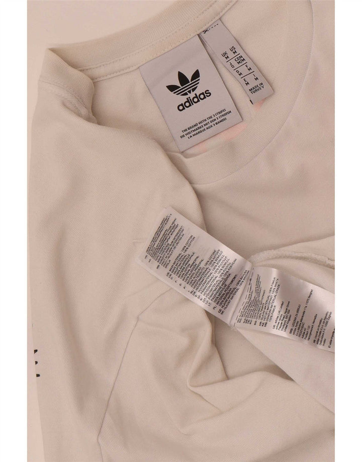 Adidas Grafisk T-shirt top til mænd Medium hvid bomuld