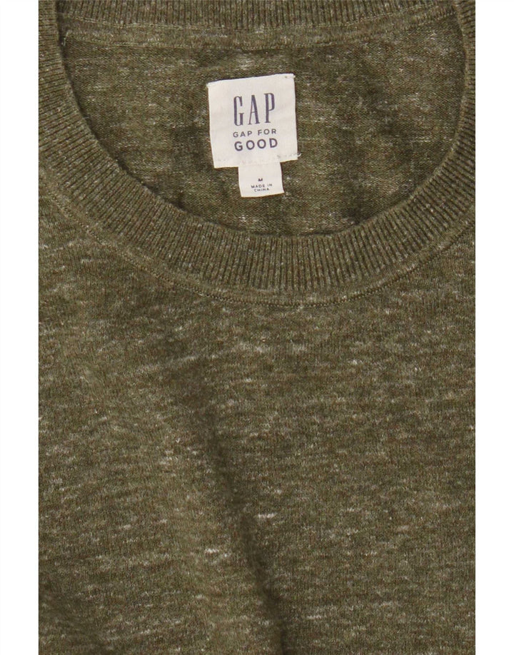 Gap Herre Crew Neck Jumper Sweater Medium Khaki Flecked