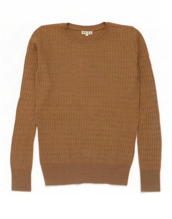 Reiss Herre Boat Neck Jumper Sweater Small Brown Viscose