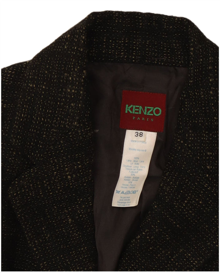 Kenzo Dame 3-knaps blazerjakke EU 38 Medium Brown Flecked Uld