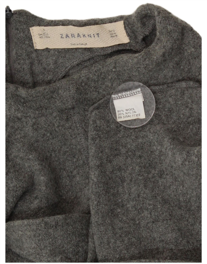 Zara Dame Vest Tank Top UK 14 Medium Grå Uld