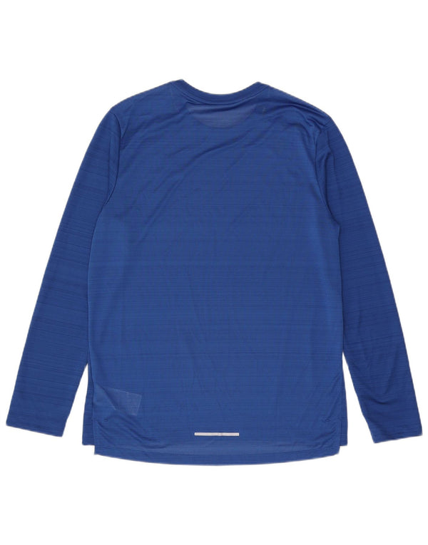 Nike Herre Dri Fit Top Langærmet Medium Blå Stribet Polyester