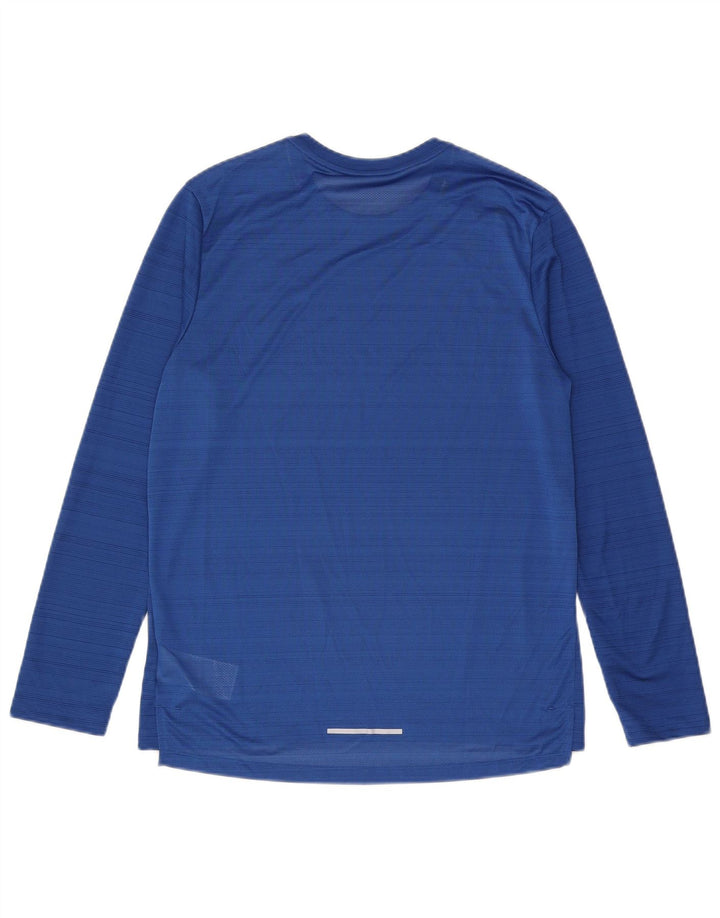 Nike Herre Dri Fit Top Langærmet Medium Blå Stribet Polyester