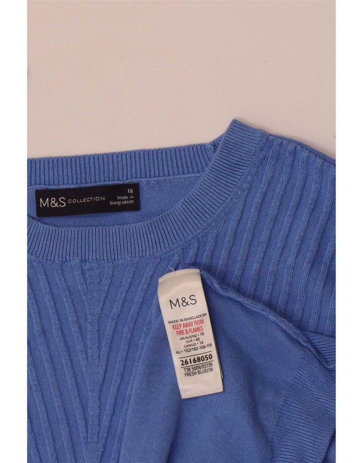 Marks & Spencer Dame Bluse Top UK 18 XL Blue Viscose