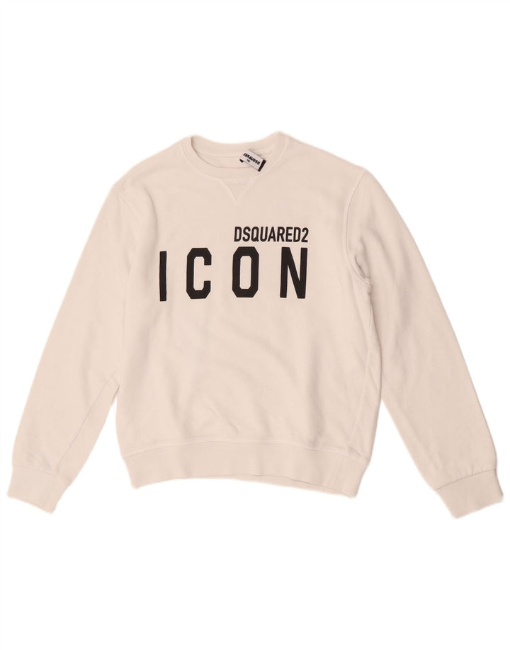 Dsquared2 Piger Grafisk Sweatshirt Jumper 11-12 År Hvid Bomuld