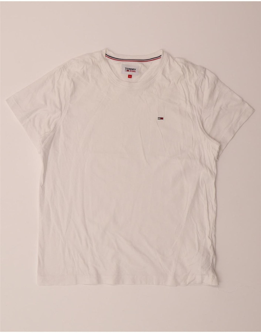 TOMMY HILFIGER Womens T-Shirt Top UK 14 Medium White Cotton Vintage Tommy Hilfiger and Second-Hand Tommy Hilfiger from Messina Hembry 