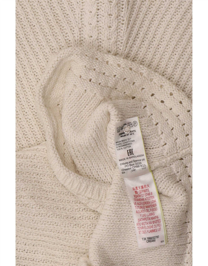 Marks & Spencer Dame Boat Neck Jumper Sweater UK 14 Medium Off White