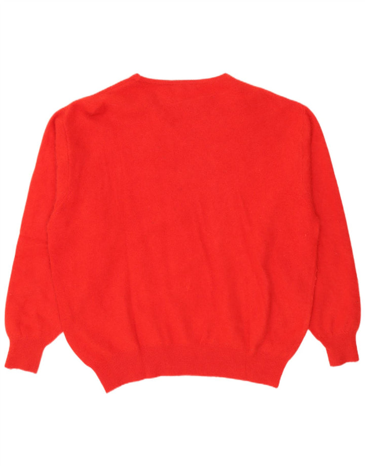 Vintage dame sweater med rund hals IT 52 2XL Rød Angora