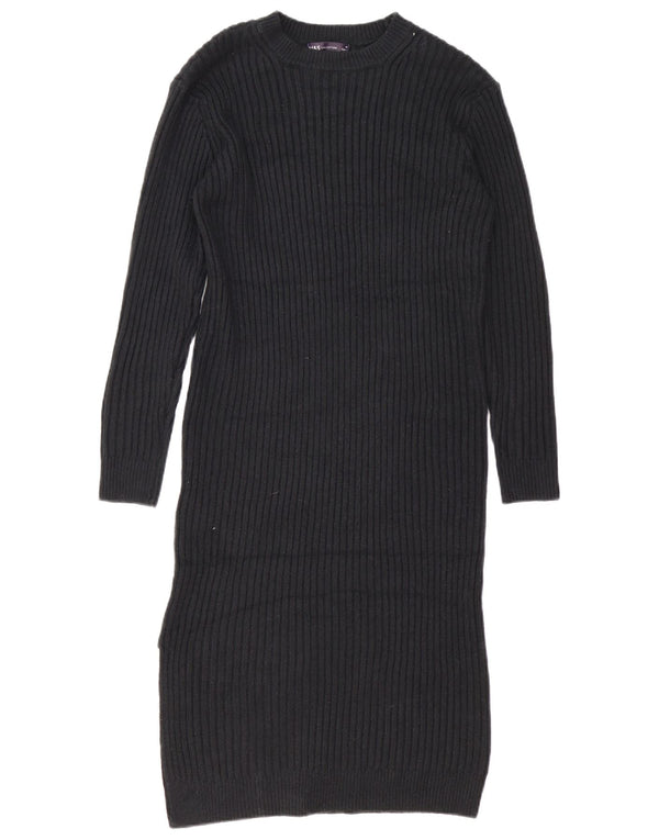 Marks & Spencer Dame Langærmet Jumper Kjole UK 14 Medium Sort