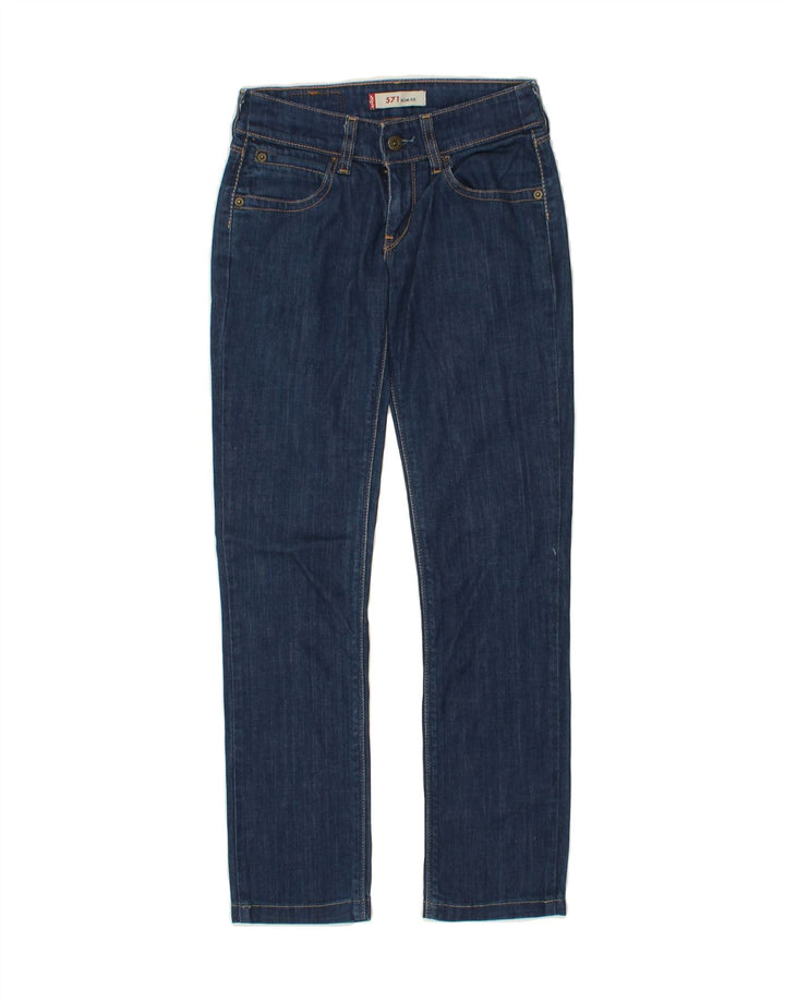LEVI'S Womens 571 Slim Jeans W28 L29  Navy Blue Cotton Vintage Levi's and Second-Hand Levi's from Messina Hembry 