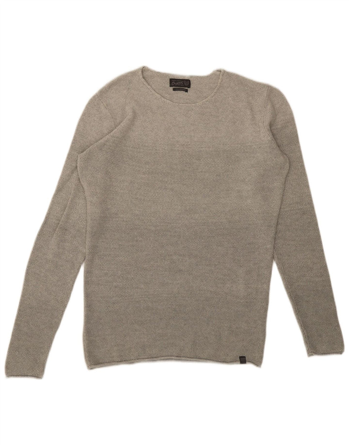 Jack & Jones Herre sweater med rund hals, mellemgrå bomuld