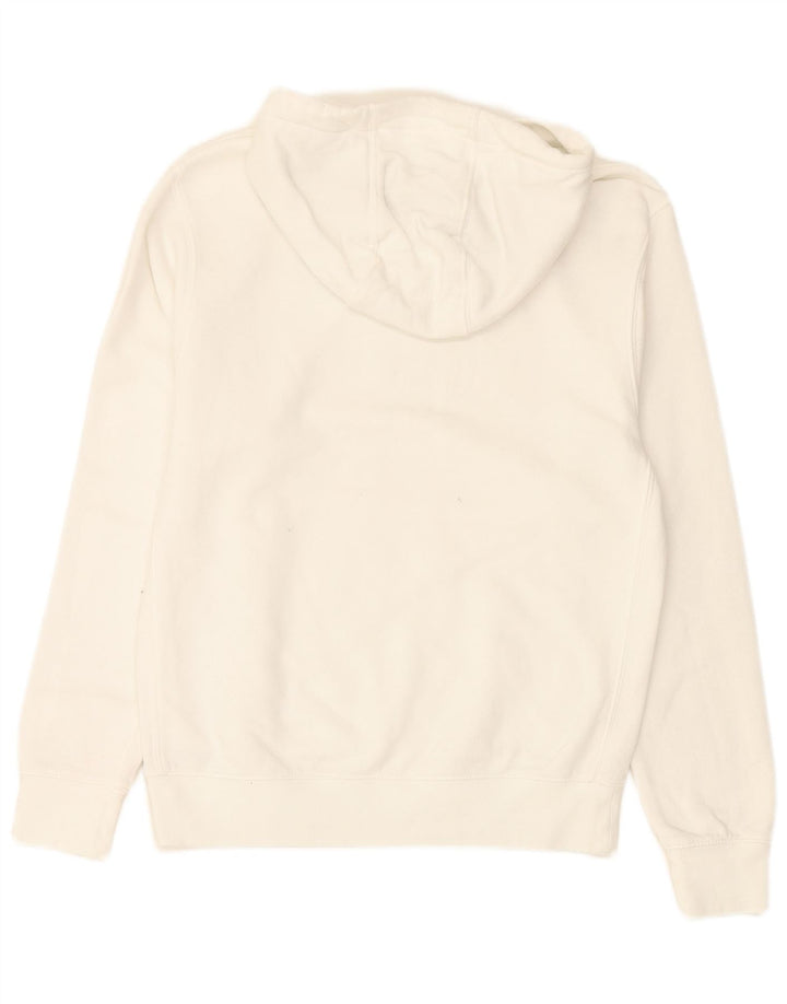 NIKE Mens Hoodie Jumper Small White Cotton
