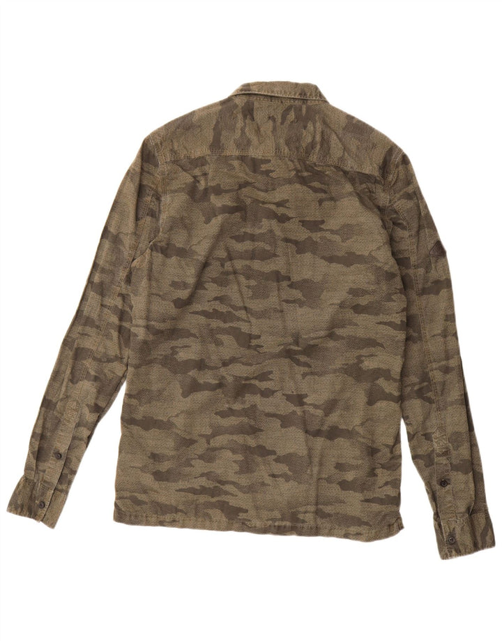 Superdry Herre Militærskjorte Medium Khaki Camouflage Bomuld