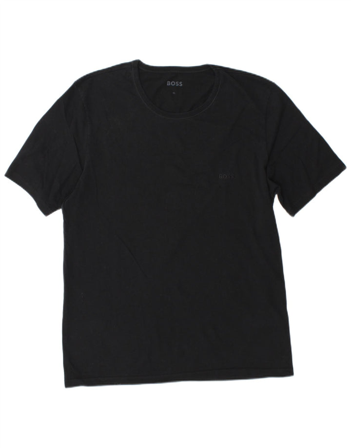 Hugo Boss Herre T-Shirt Top XL Sort Bomuld