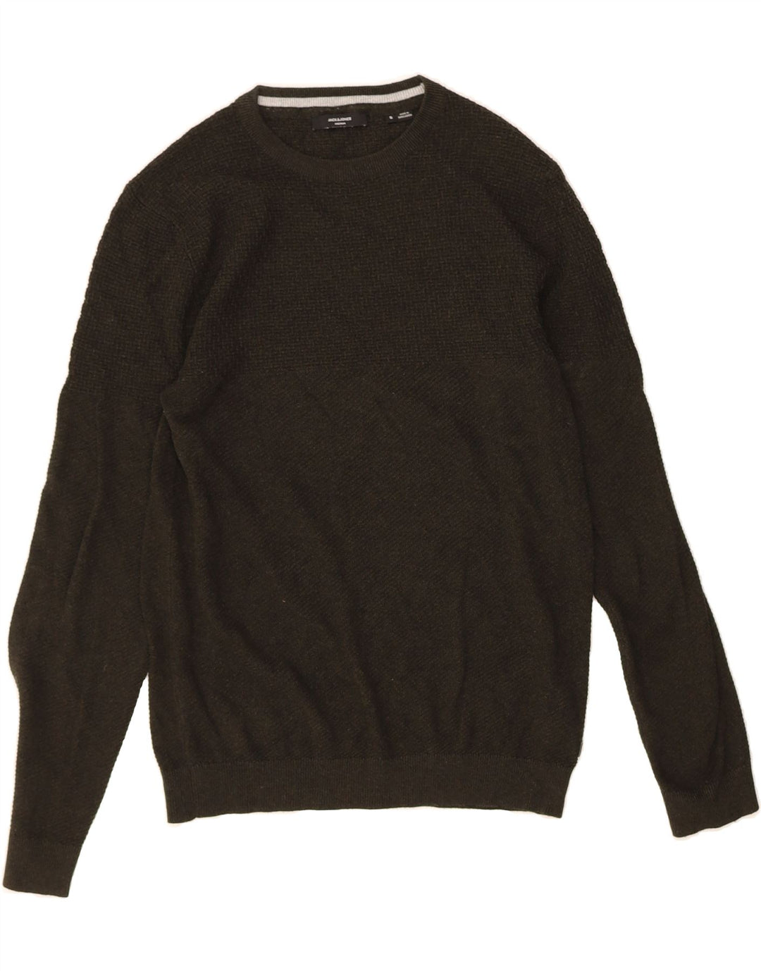 JACK & JONES Mens Crew Neck Jumper Sweater Small Green Cotton Vintage Jack & Jones and Second-Hand Jack & Jones from Messina Hembry 