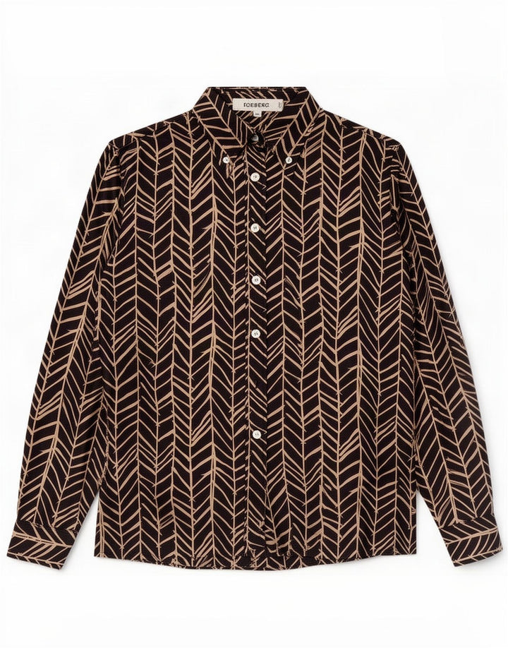 Iceberg Dame Skjorte Bluse IT 44 Medium Sort Geometrisk Silke